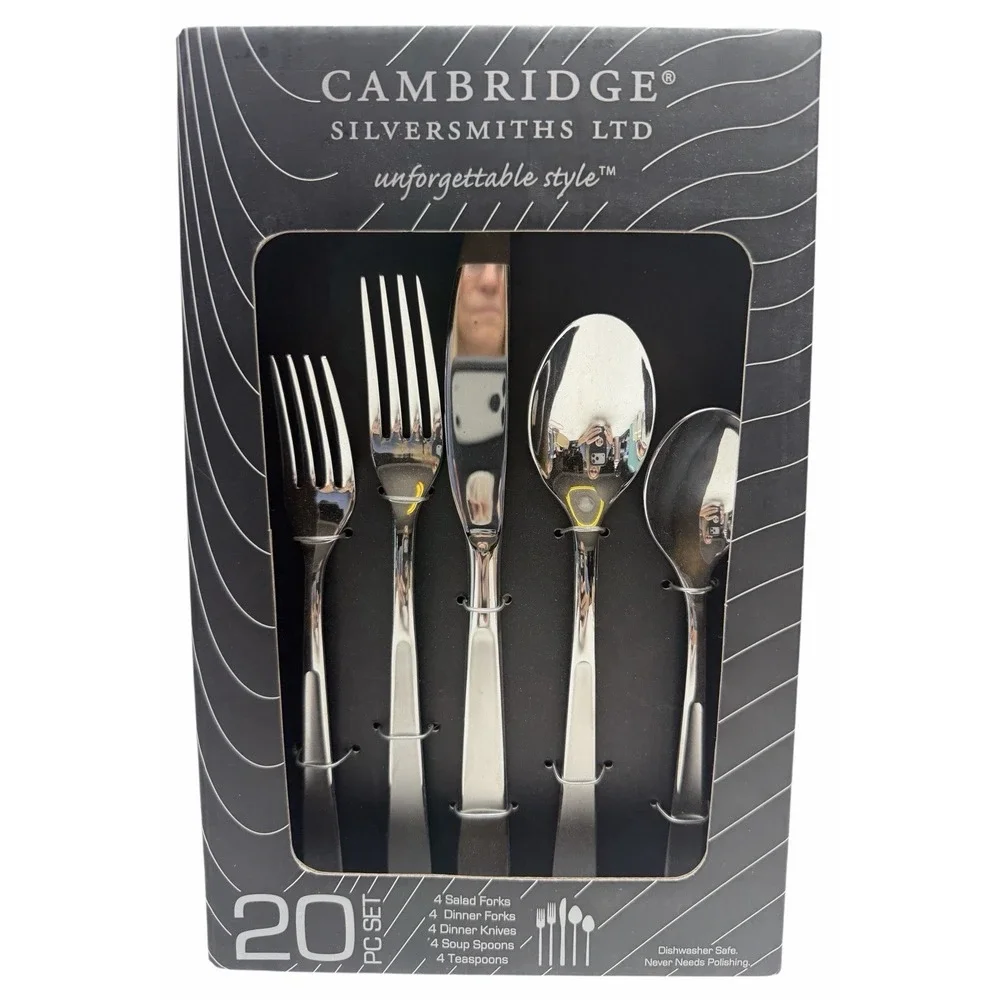 Rare Alessi 18/0  Stainless Modern Glossy Flatware‎ 20pc Set